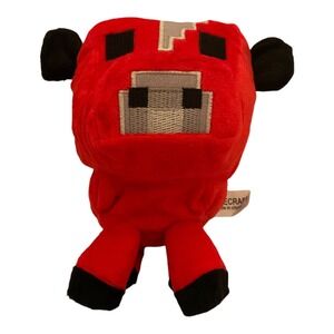 Minecraft Baby Mooshroom Cow Red Bull 5" Plush Stuffed Kids Toy 2014 Mojang Jinx